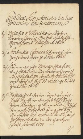 Index Scriptorum in hoc Volumine contentorum.