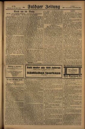 Dritte Ausgabe vom Sonntag, den 21. April 1929.