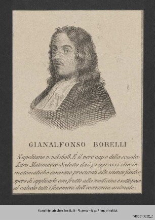 Folge von Bildnissen : Männerbildnisse, Gelehrte, Schriftsteller und Geistliche : Bildnis des Giovanni Alfonso Borelli