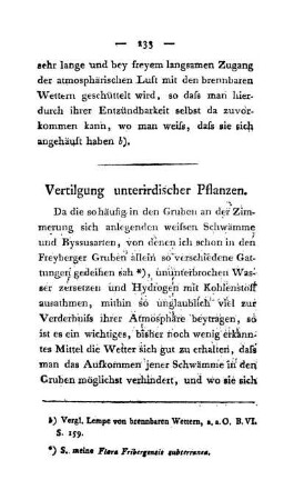 Vertilgung unterirdischer Pflanzen.