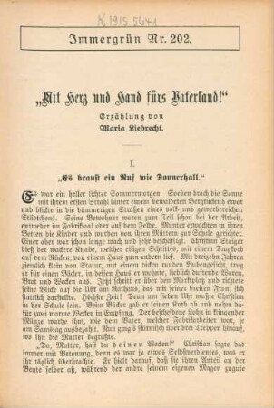 Mit Herz und Hand fürs Vaterland