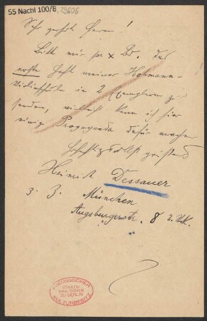 Brief an B. Schott's Söhne : 09.08.1905