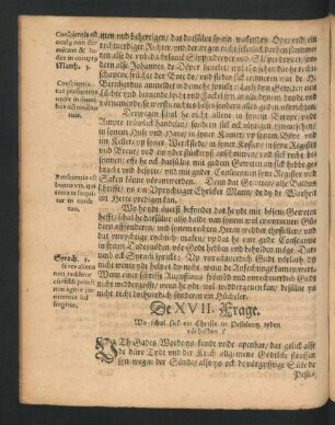 De XVII. Frage.