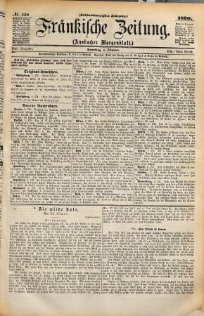 Fränkische Zeitung : Fränkische Tageszeitung ; amtliches Organ der NSDAP ; Amtsblatt aller Behörden. 1890,10/12 = Jg. 46