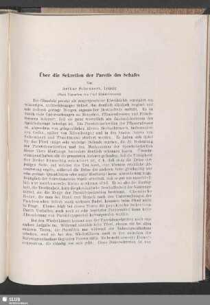 Über die Sekretion der Parotis des Schafes