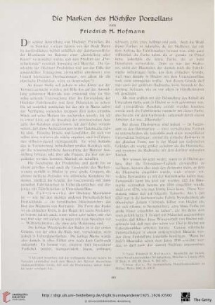 7/8: Die Marken des Höchster Porzellans, [1]