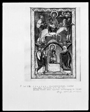 Psalterium mit Kalendarium — Bildseite mit zwei Miniaturen, Folio 23verso