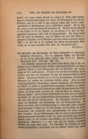 316-317 [Rezension] Döller, Johannes, Die Reinheits- und Speisegesetze des Alten Testaments in religionsgeschichtlicher Beleuchtung