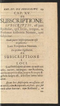 Cap. XV. De Subscriptione.