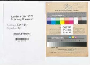 Entnazifizierung Friedrich Braun , geb. 17.01.1906 (Sekretaer)