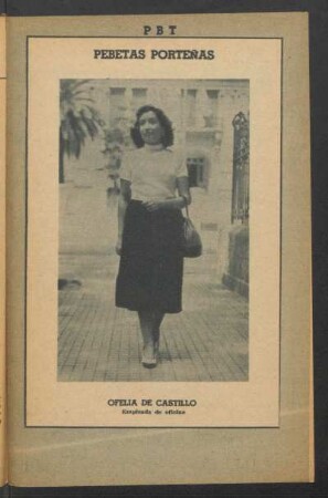 Ofelia de Castillo, empleada de oficina - [Fotografía] : Pebetas porteñas