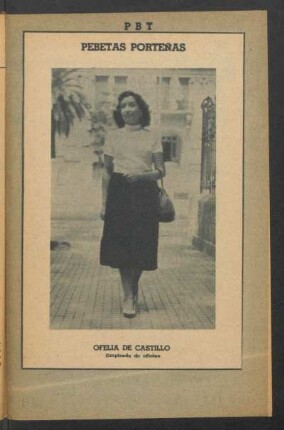 Ofelia de Castillo, empleada de oficina - [Fotografía] : Pebetas porteñas