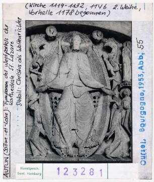 Autun: Kathedrale Saint-Lazare, mittleres Westportal, Tympanon, Christus als Weltenrichter