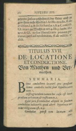 Titulus XVII. De Locatione Et Conductione.