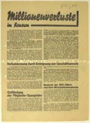 Aufruf der Revolutionären Genossenschaftsopposition zur Generalversammlungswahl der Berliner Konsumgenossenschaft 1933