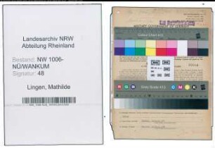 Entnazifizierung Mathilde Lingen , geb. 04.04.1901 ()