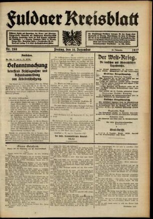 Ausgabe vom Freitag, den 14. Dezember 1917.
