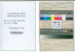 Entnazifizierung Fritz Achenbach , geb. 02.09.1897 (Lehrer)