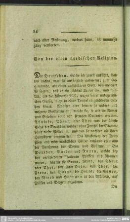 Von der alten nordischen Religion