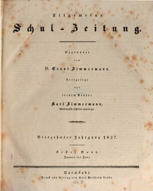 Allgemeine Schulzeitung. 14, 14. 1837