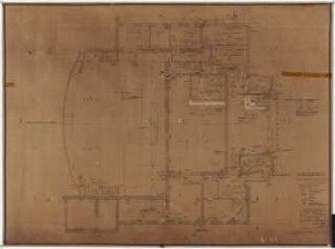 Stadthalle, Mülheim an der Ruhr Umbau: Bühnenhaus: Grundriss Kellergeschoss 1:50