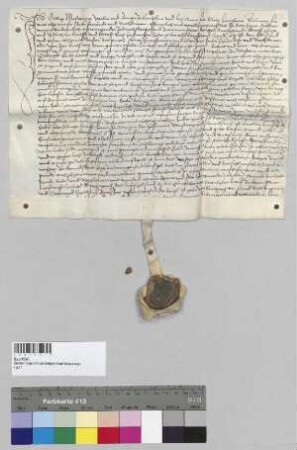 Georg Mooshaimer, Weber und Bürger zu Landshut, und seine Ehefrau Anna verkaufen an Thomas Inden zu Burg ihren Hof und ihre Hofstätte zu Moosthann. S: Oswald Unterholzer, Unterrichter zu Landshut