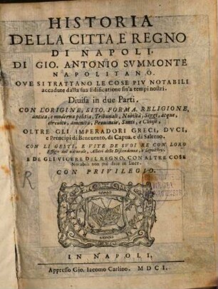 Historia della città e regno di Napoli