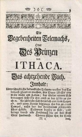 Die Begebenheiten des Prinzen von Ithaca, Oder Der seinen Vater Ulysses suchende Telemach, 3