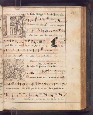 E-Initiale Apostel Philippus und Jakobus; Taufe Christi