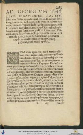 Ad Georgium Thyleum Soraviensem in breviusculum de decem prędicamentis tractatum Ioannis Cęsarij pręfatio