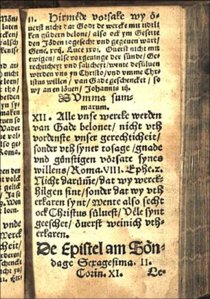 De Epistel am Söndage Sexagesima. II. Corin. XI. [Euangelio[n] am Söndage Sexagesima. Lu. 8.]