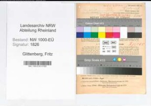 Entnazifizierung Fritz Glittenberg, geb. 16.03.1888 (Bergmann)