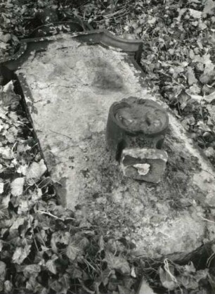Grabmal e. Unbekannten : Grabmal e. Unbekannten (umgestürzt). Sandstein. Dresden-Neustadt, Alter jüdischer Friedhof