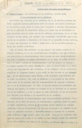 1-17, I – Objeto y probelams de la Estética