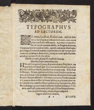 2r, Typographus ad lectorem
