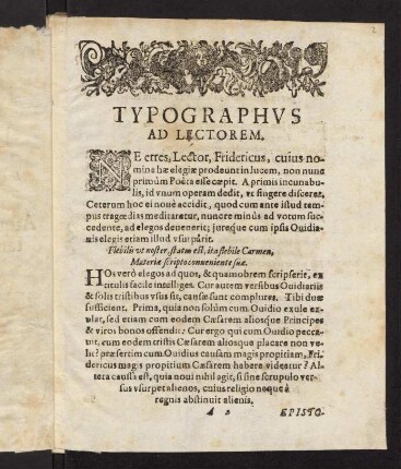 2r, Typographus ad lectorem