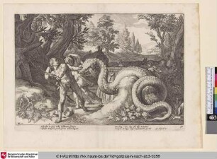 [Die Gefährten des Kadmos werden von einem Drachen verschlungen; The Dragon Devouring the Companions of Cadmus; Metgezellen van Cadmus door een draak verslonden]