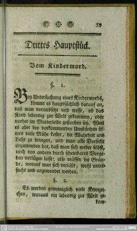 Drittes Hauptstück. Vom Kindermord