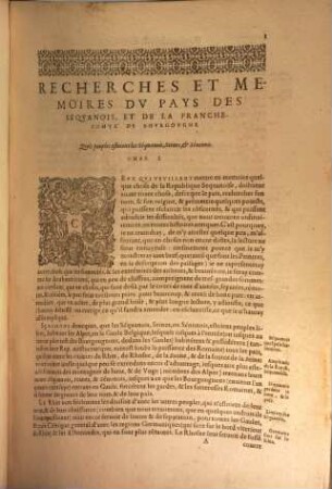 Les mémoires historiques de la republique Sequanoise et des Princes de la France ...