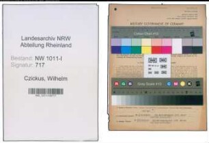Entnazifizierung Wilhelm Czickus , geb. 07.09.1889 (Mauermeister)