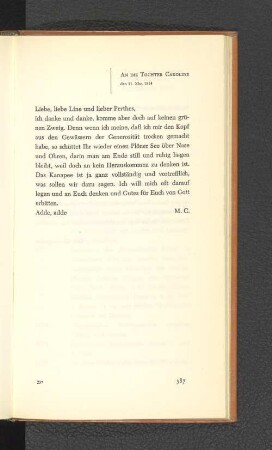 An die Tochter Caroline den 11. Dezember 1814