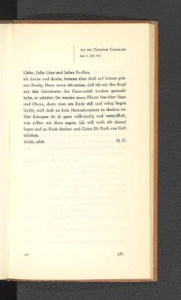 An die Tochter Caroline den 11. Dezember 1814