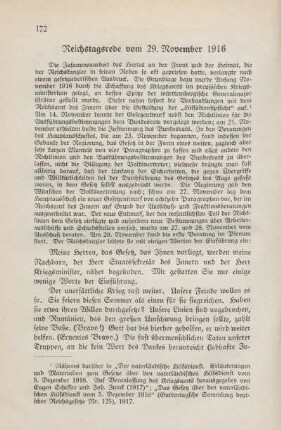 Reichstagsrede vom 29. November 1916