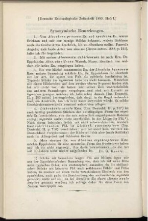 Synonymische Bemerkungen