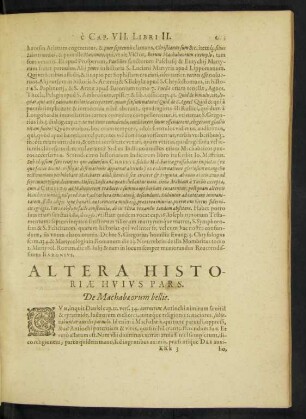 Altera Historiae Huius Pars. De Machabaeorum bellis.