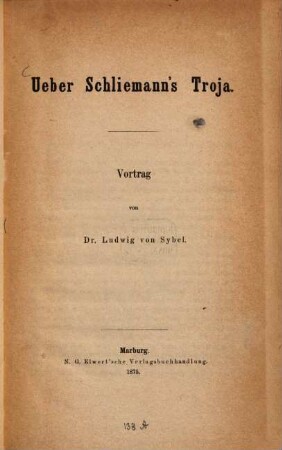 Ueber Schliemann's Troja