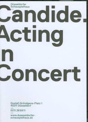 Candide. Acting in Concert