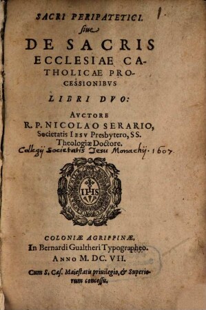 Sacri peripatetici, sive de sacris ecclesiae catholicae processionibus libri duo