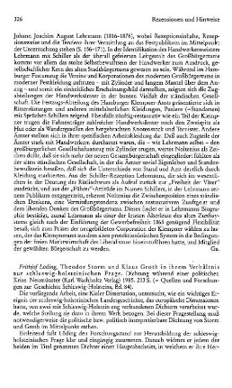 Löding, Frithjof :: Theodor Storm und Klaus Groth in ihrem Verhältnis zur schleswig-holsteinischen Frage, Dichtung während einer politischen Krise, (Quellen und Forschungen zur Geschichte Schleswig-Holsteins, 84) : Neumünster, Wachholtz, 1985