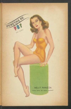Nelly Panizza (dama joven del teatro nacional) - [Caricatura] : Pebetas de PBT